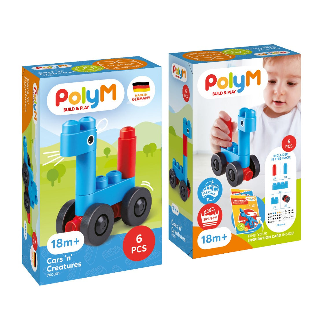 PolyM Build & Play Blocks Cars ’n’ Creatures available at Bear & Moo