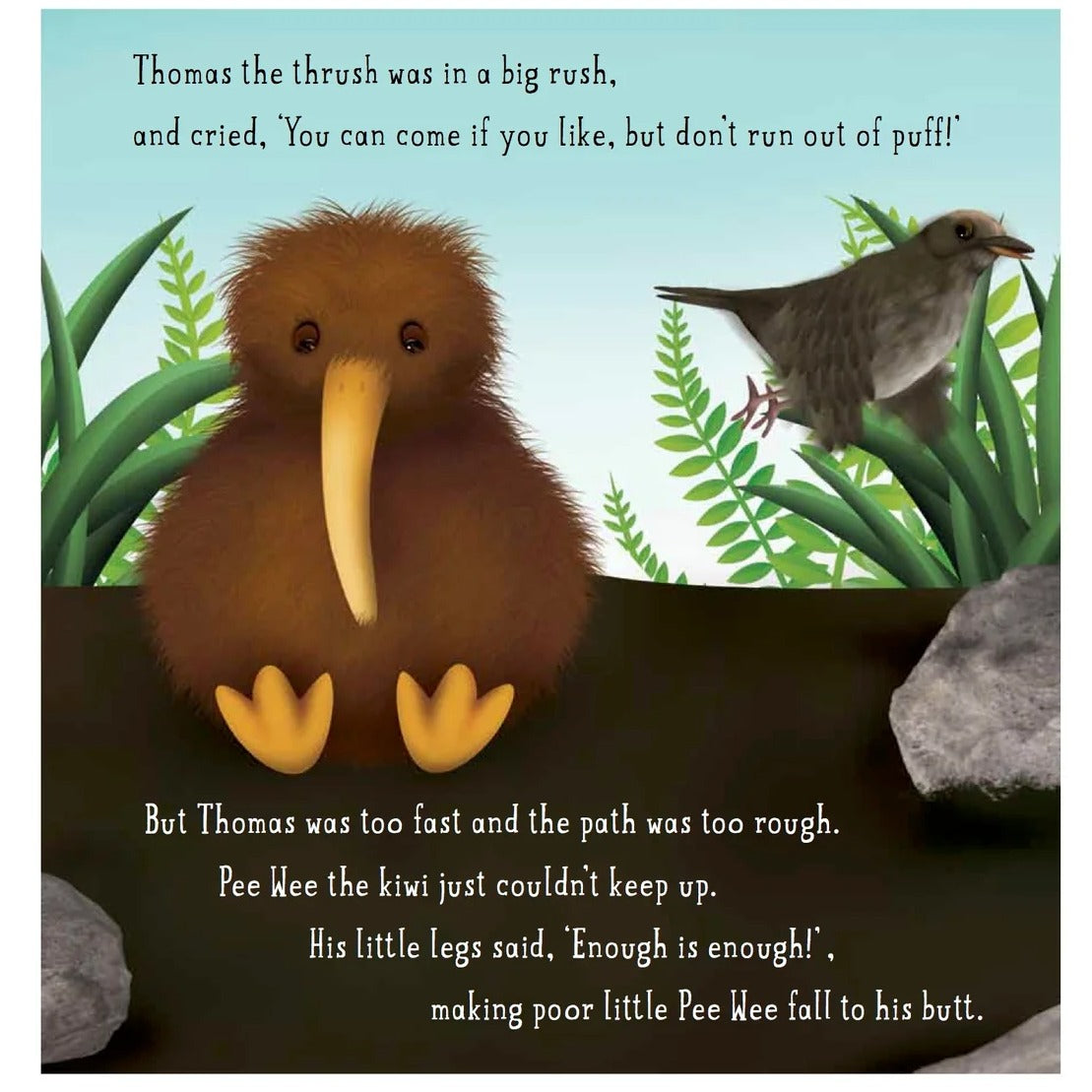 Pee Wee the Lonely Kiwi Finds a New Friend available at Bear & Moo