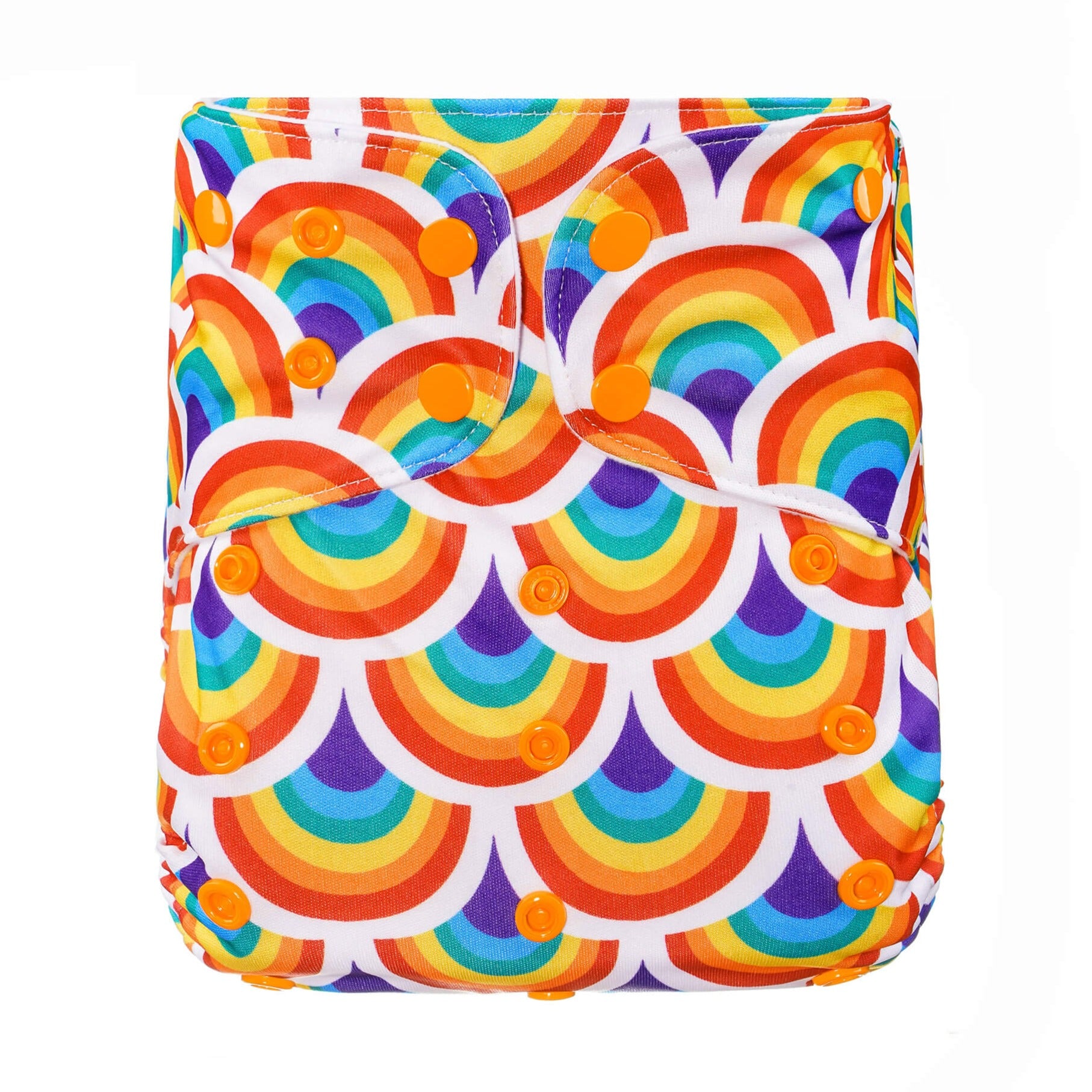 Bear & Moo Reusable Cloth Nappy in Rainbow Bright print