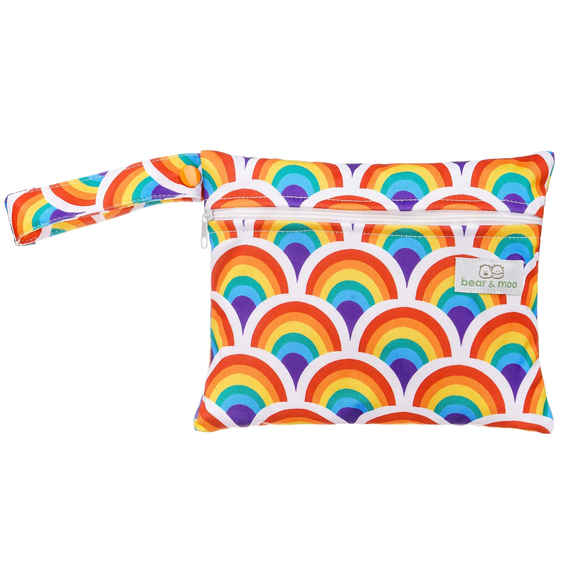 Bear & Moo Reusable Mini Wet Bag in Rainbow Bright print
