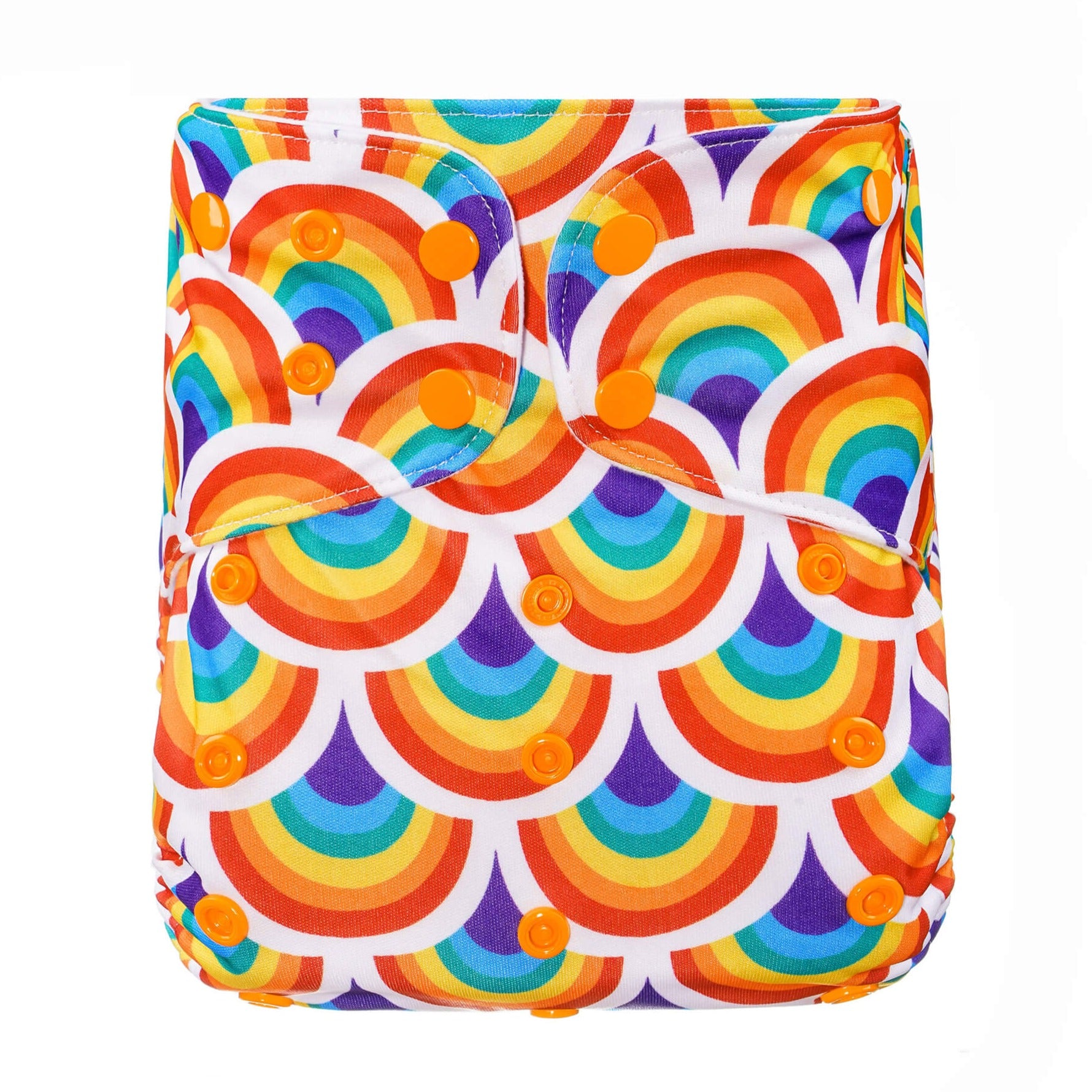 Bear & Moo Reusable Cloth Nappy in Rainbow Bright print