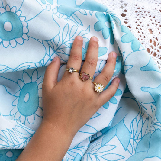 Glitter Rings (Set of 3) | Heart & Flower