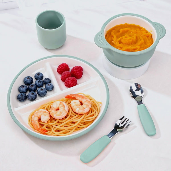 Baby & Toddler Divided Plate | Ceramic with Silicone Suction