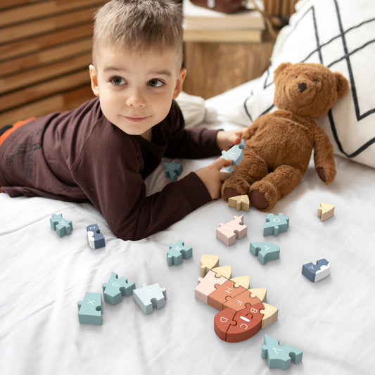 Speedy Monkey ABC Dino puzzle available at Bear & Moo