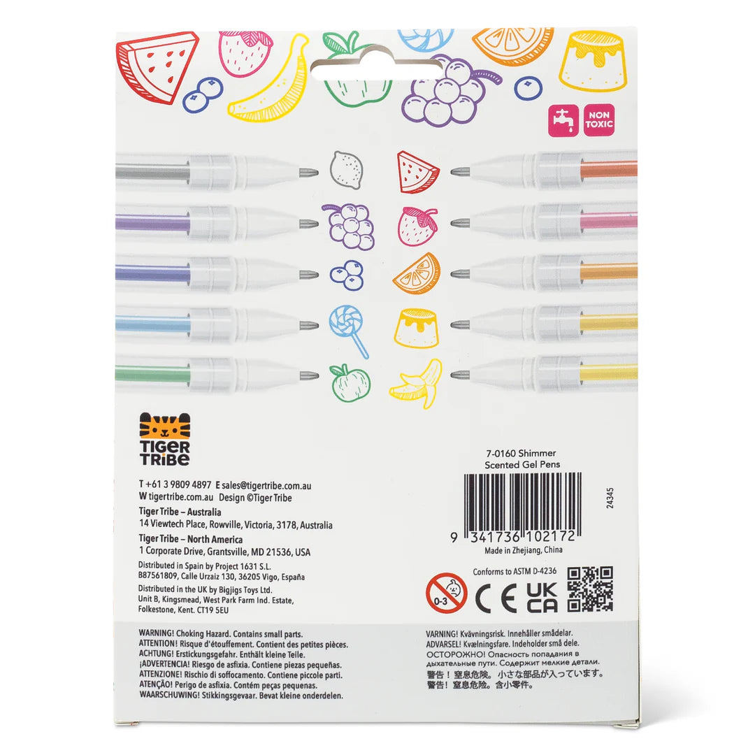 Tiger Tribe Shimmer Scented Gel Pens available at Bear & Moo