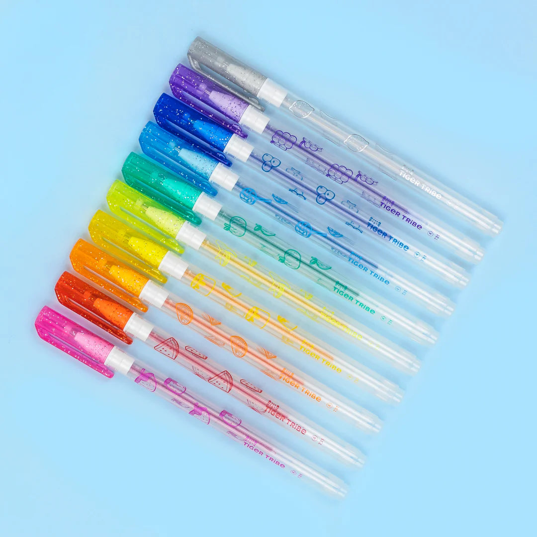 Tiger Tribe Shimmer Scented Gel Pens available at Bear & Moo