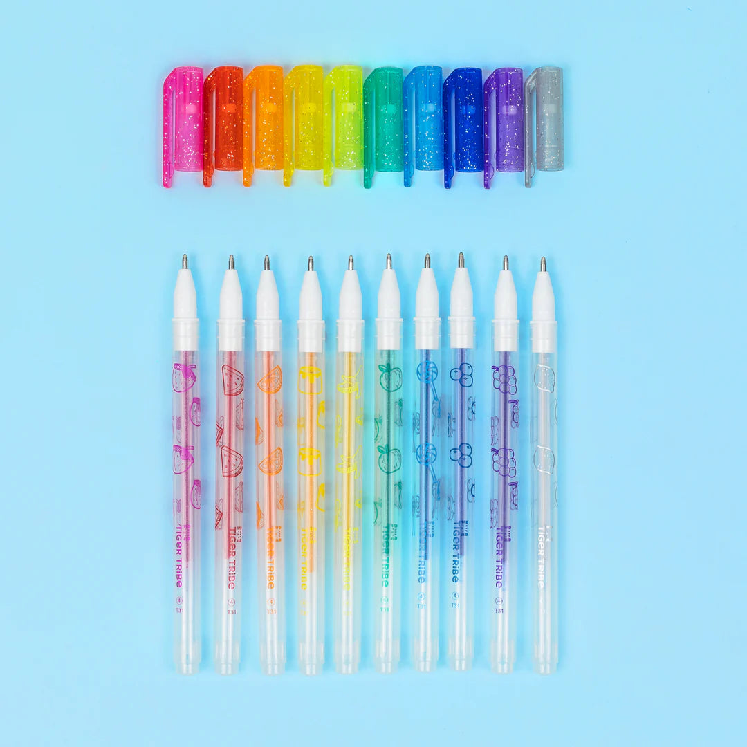Tiger Tribe Shimmer Scented Gel Pens available at Bear & Moo