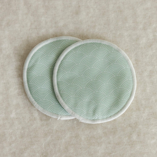 Scalloped Mint Breast Pads available at Bear & Moo