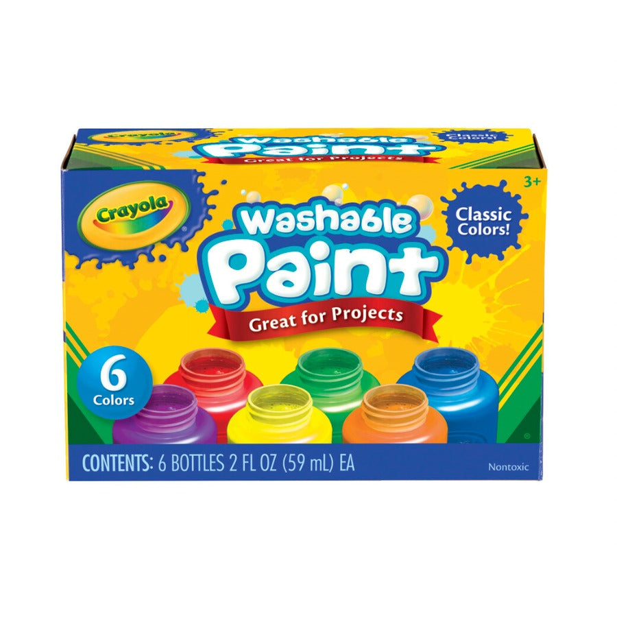 Crayola Washable Kids Paint Pots Classic Colours 6 Pack available at Bear & Moo