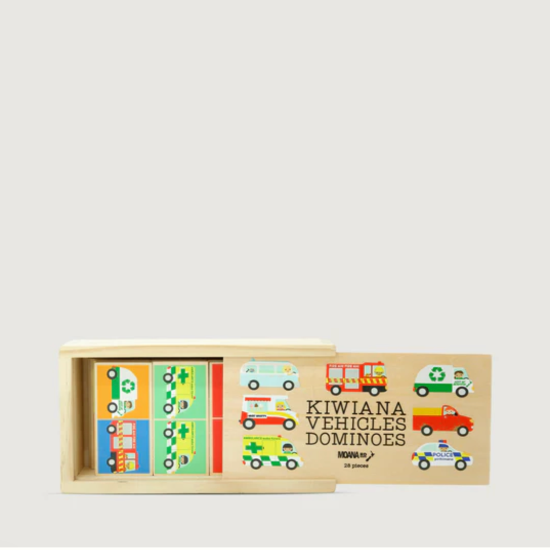 Moana Road Kiwiana Vehicle Dominoes available at Bear & Moo