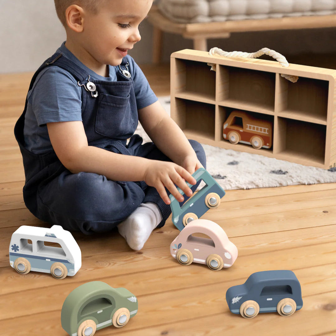 Speedy Monkey Cars Display Case available at Bear & Moo