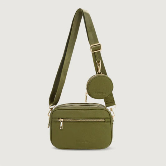 Moana Road The Ponsonby Crossbody Bag in Olive available at Bear & Moo