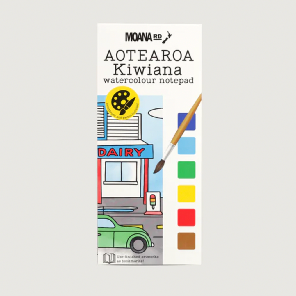 Moana Road Aotearoa Kiwiana Watercolour Notepad available at Bear & Moo