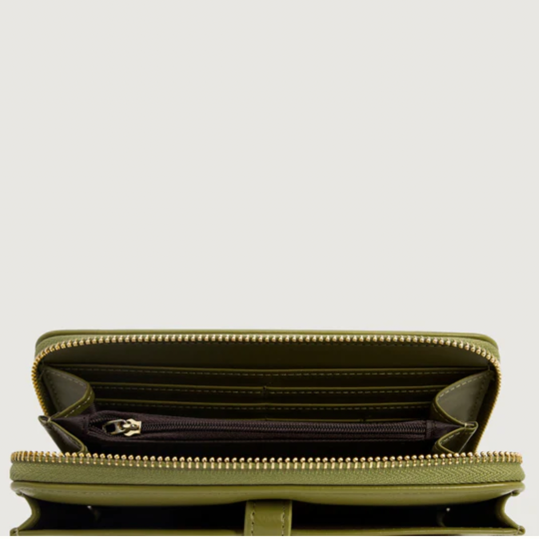Moana Road The Fitzroy Wallet in Olive available at Bear & Moo