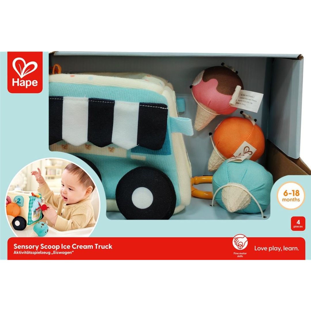 Hape Sensory Scoop Ice Cream Truck | Soft Toy available at Bear & Moo