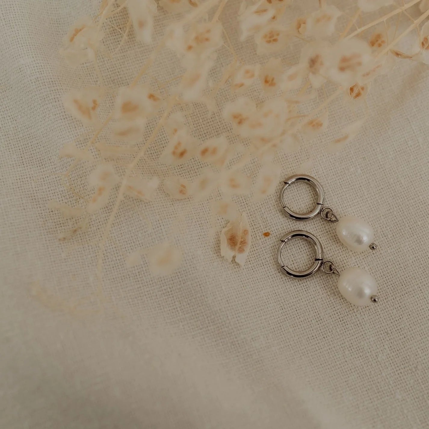 Katy B Jewellery Pearl Hoop Earrings available at Bear & Moo