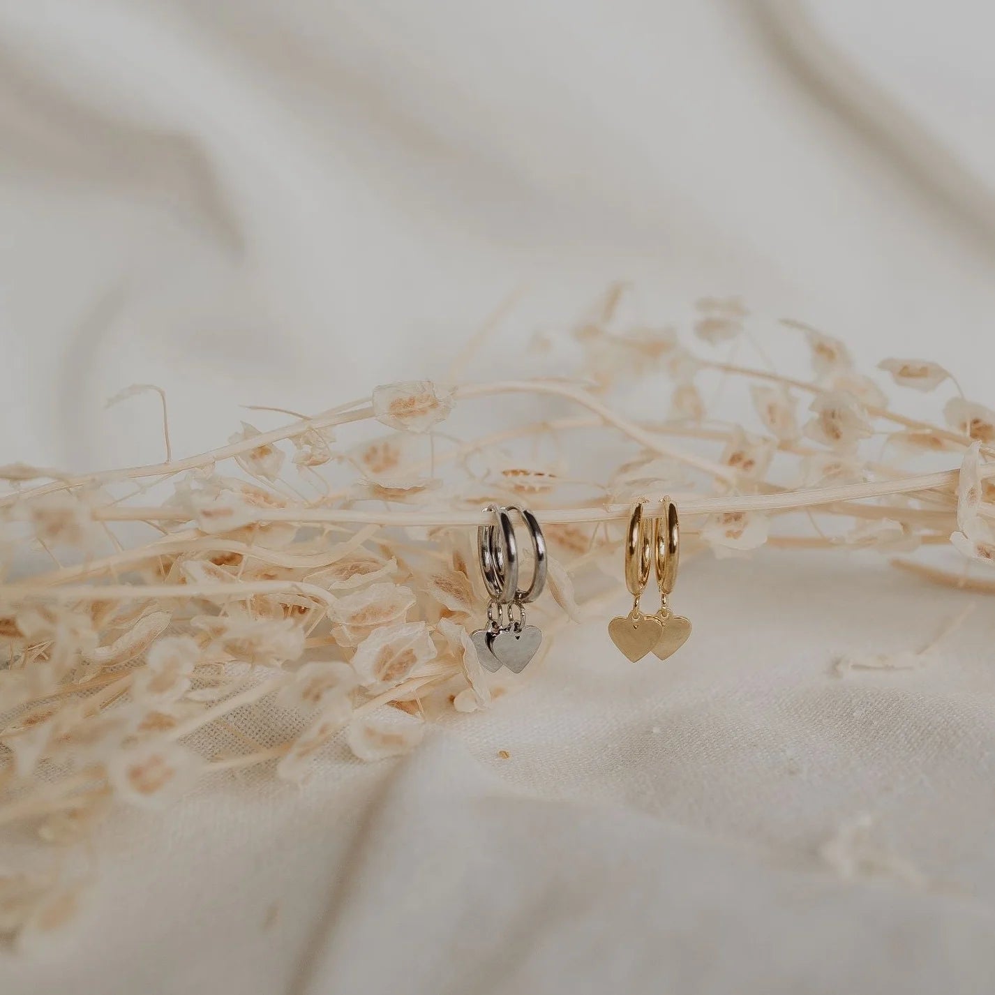 Katyb Jewellery Heart Hoop Earrings available at Bear & Moo