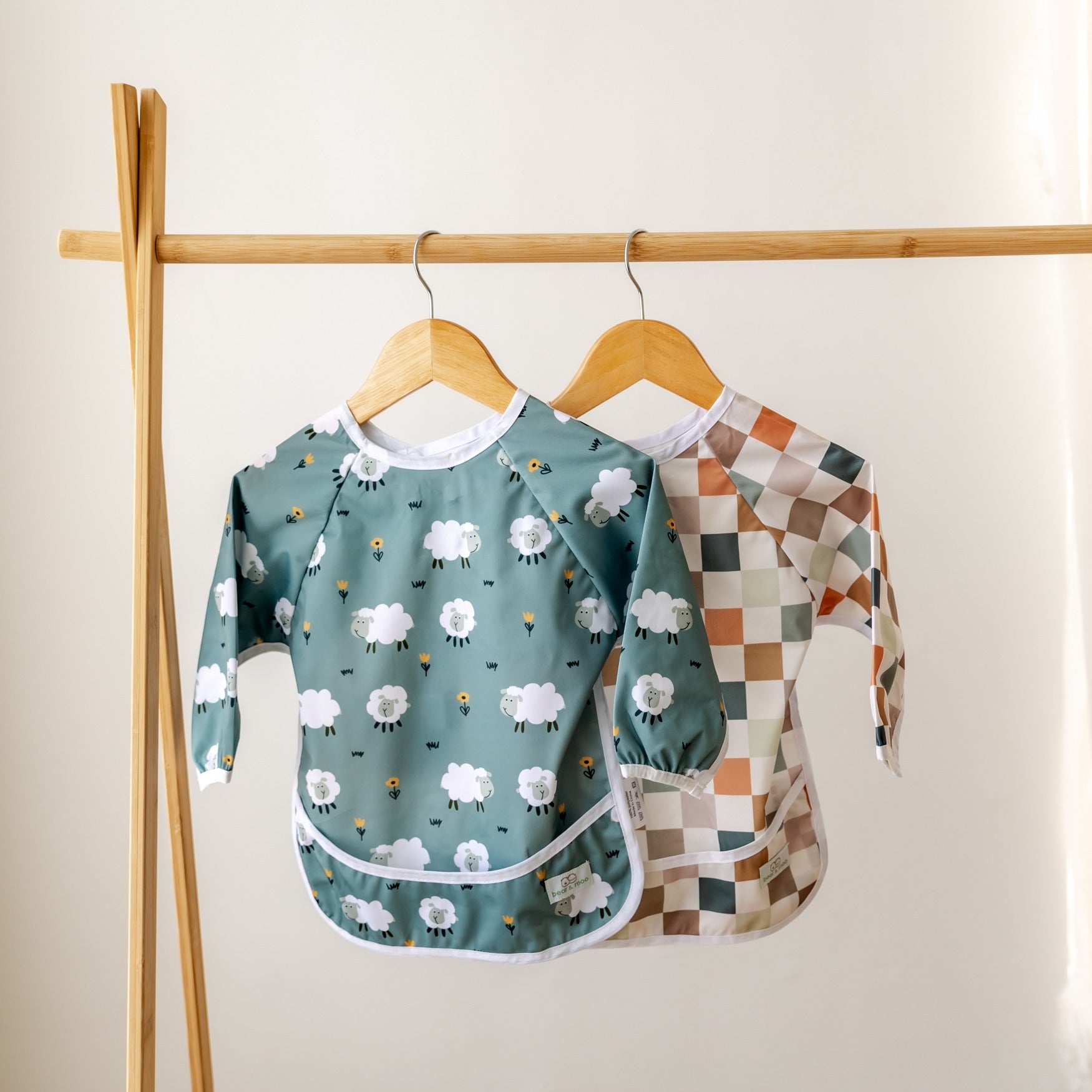 Bear & Moo Sleeved Bib | Patchwork