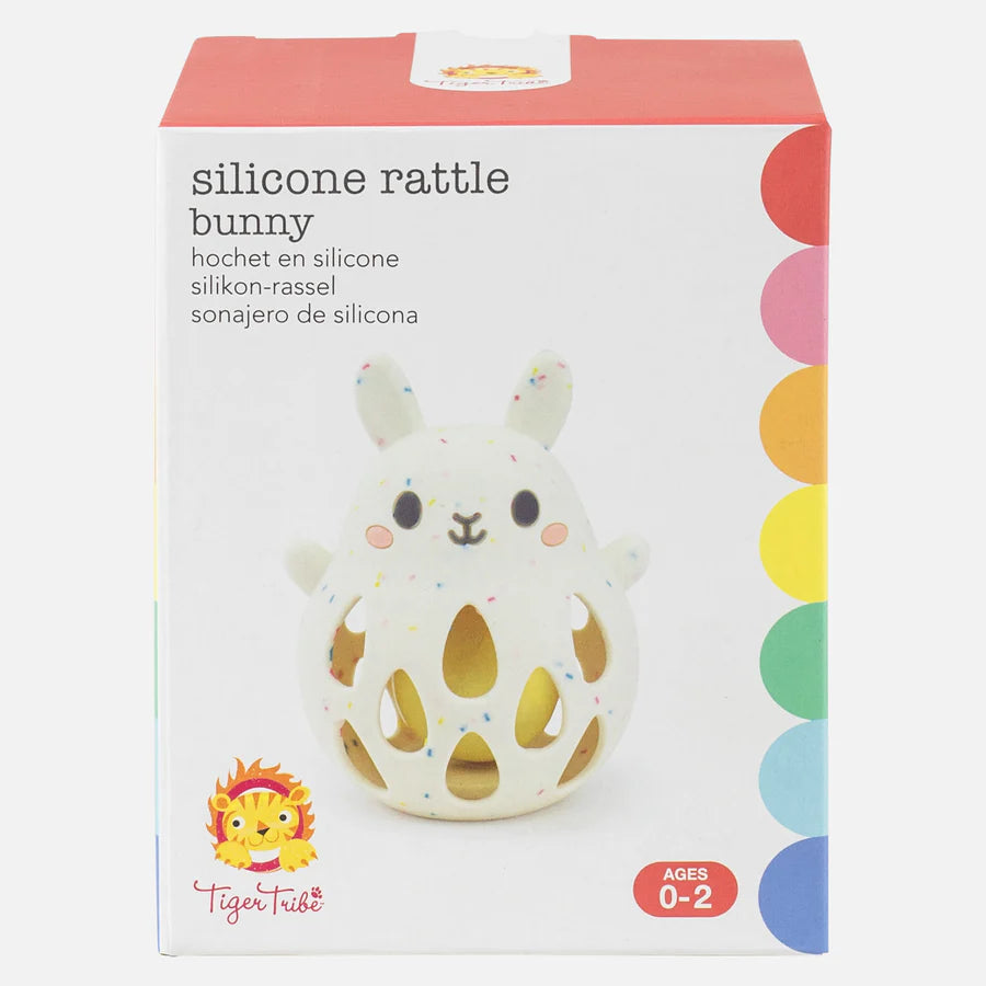 Tiger Tribe Silicone Bunny Rattle available at Bear & Moo