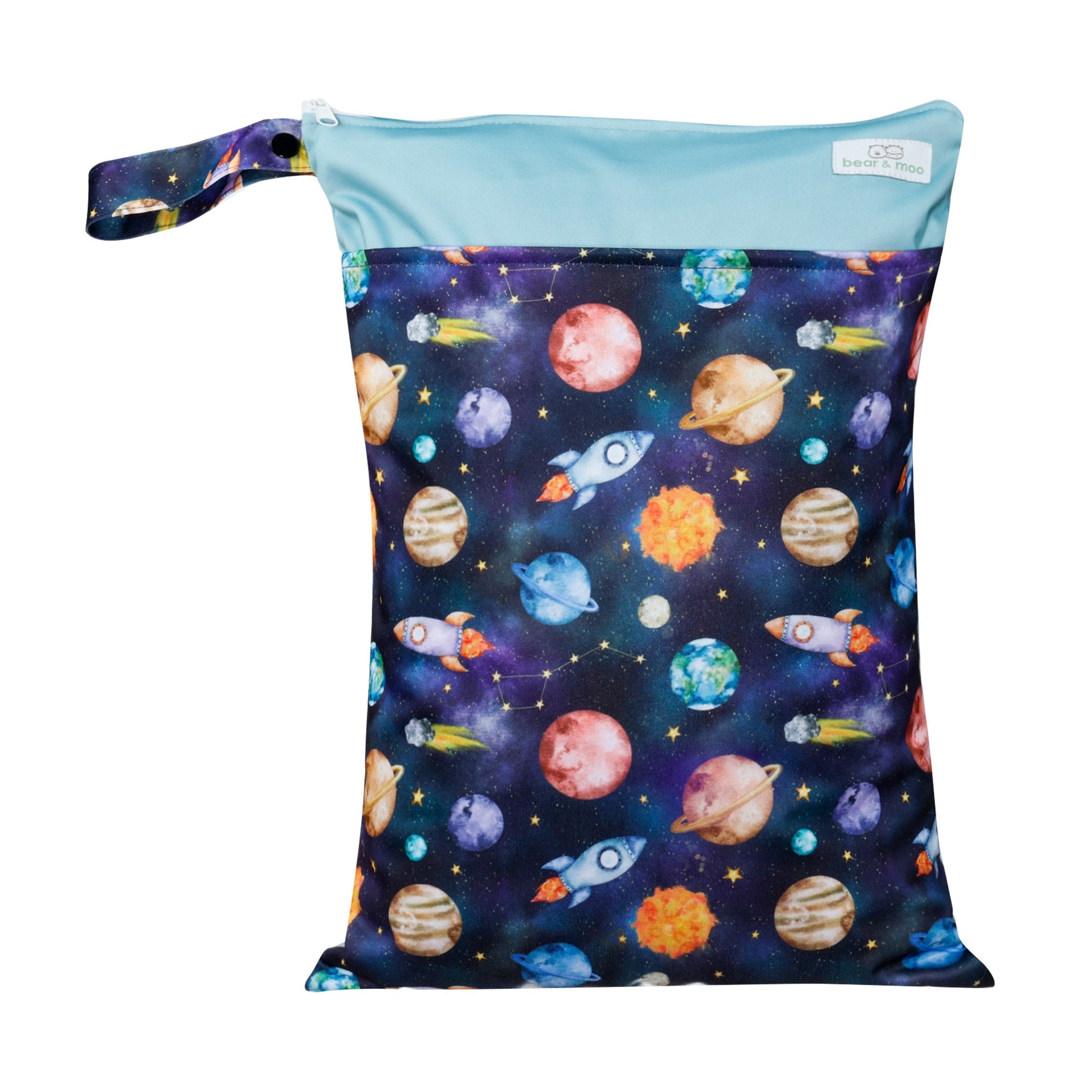 Bear & Moo Large Wet Bag | Space Rockets