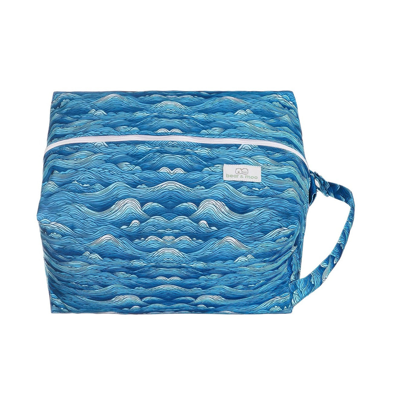 Bear & Moo Nappy Pod in Stormy Tide print