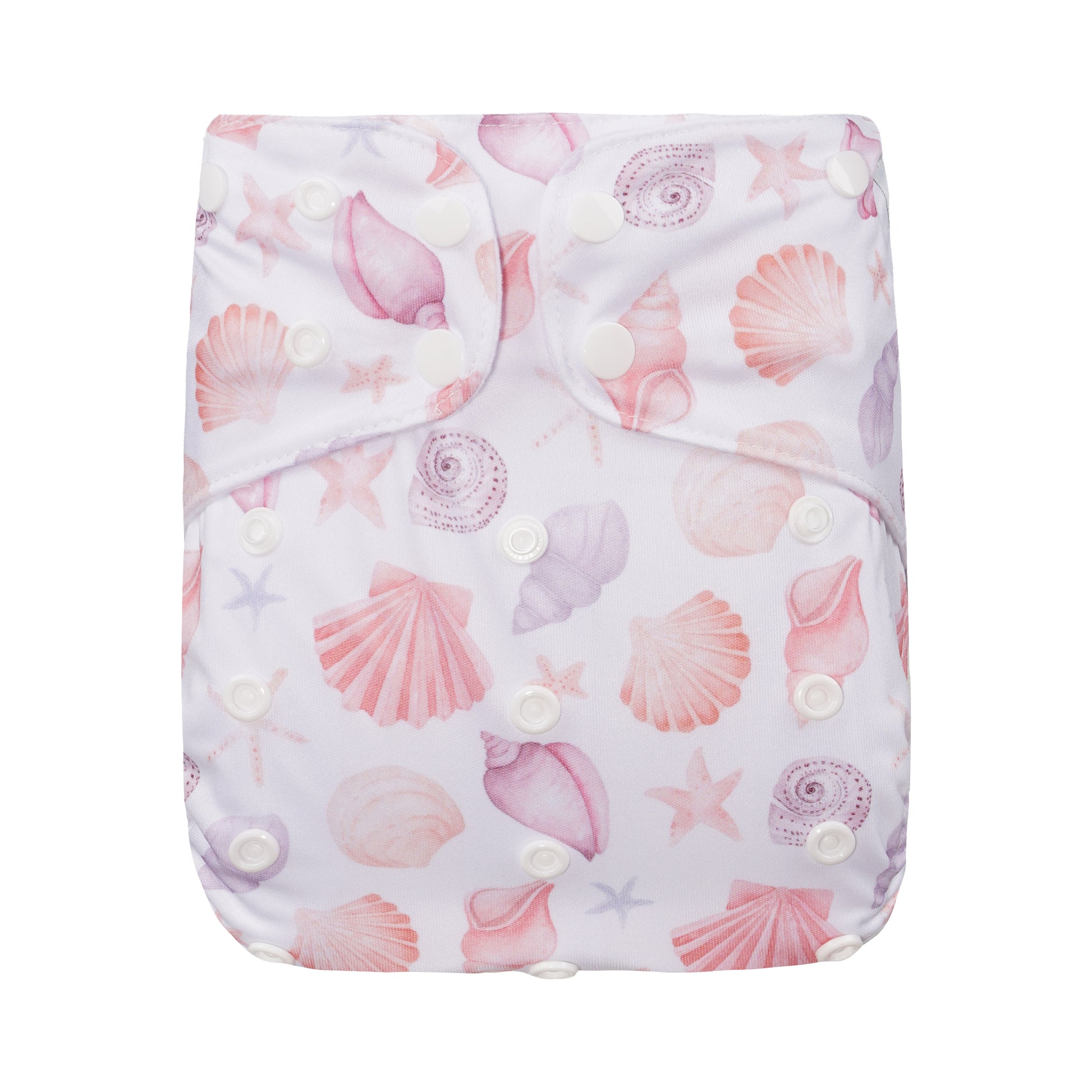 Bear & Moo Reusable Cloth Nappy in Sunset Seashells print | Luxe