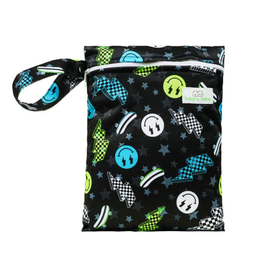 Bear & Moo Medium Wet Bag | Reusable Water Resistant Bag | Nappy Bag
