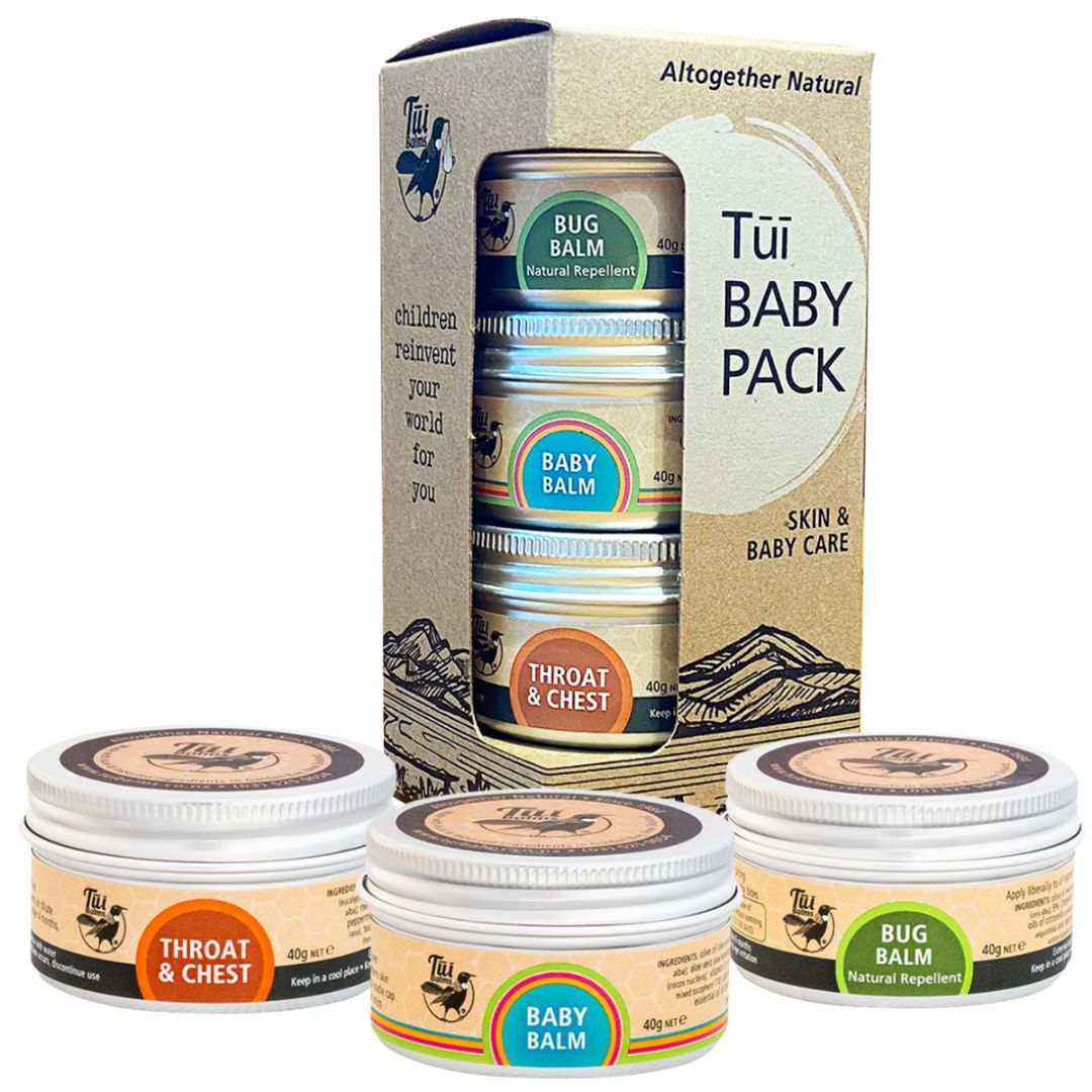 Tui Balms Baby Pack | 3 tin pack of Tui Balms popular baby balms available at Bear & Moo
