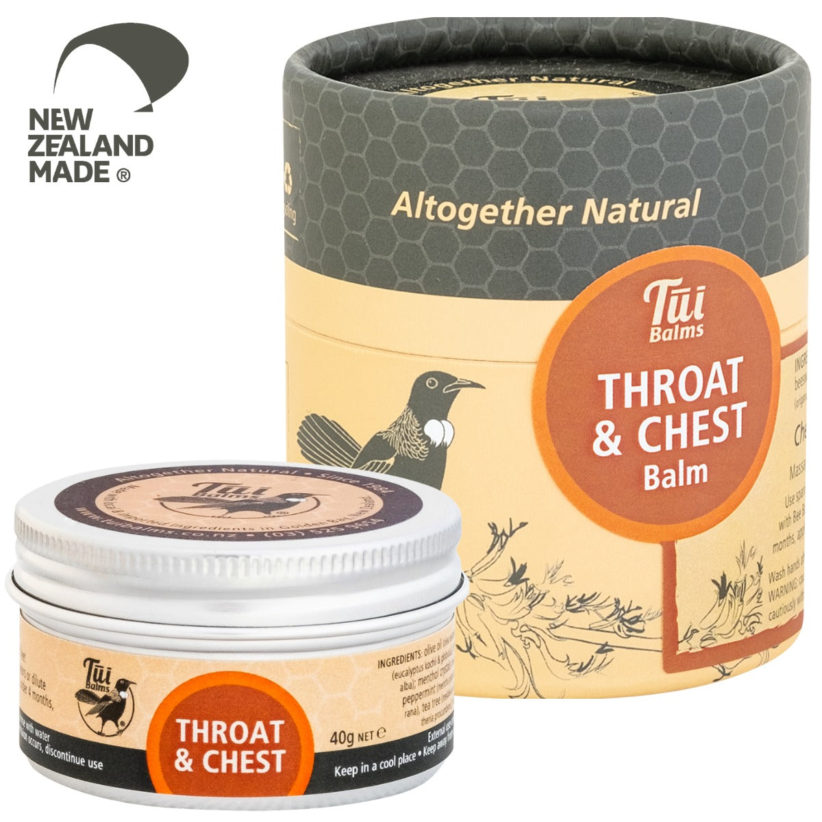 Tui Balms Throat & Chest Balm NZ Made Balm Bear & Moo