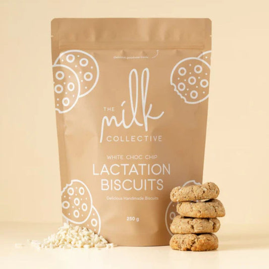 The Milk Collective Lactation Biscuit White Choc Chip available at Bear & Moo