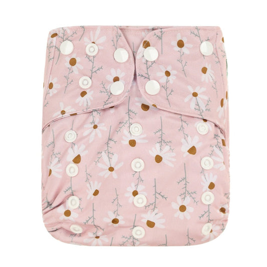 Bear & Moo Reusable Cloth Nappy | Large in Wild Daisies print