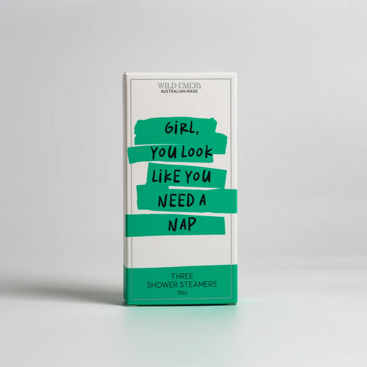 Wild Emery Shower Steamer 3 Pack | Girl, You Look Like You Need A Nap available at Bear & Moo