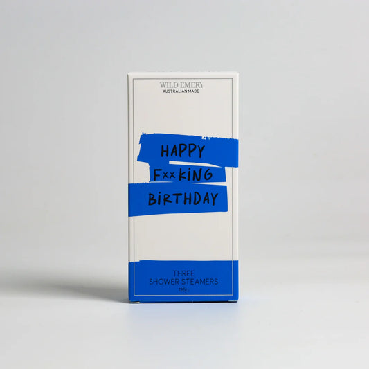 Wild Emery Shower Steamer 3 Pack | Happy F**king Birthday  available at Bear & Moo