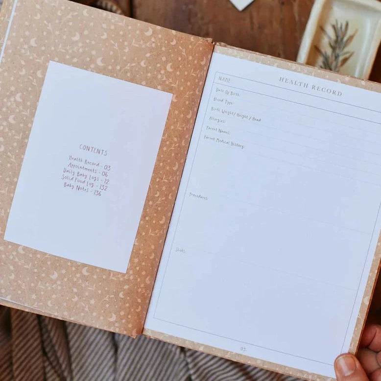 Write To Me Baby Tracker Journal available at Bear & Moo