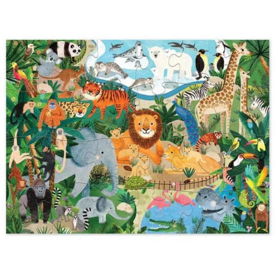 Crocodile Creek Zoo 24 Piece Puzzle available at Bear & Moo