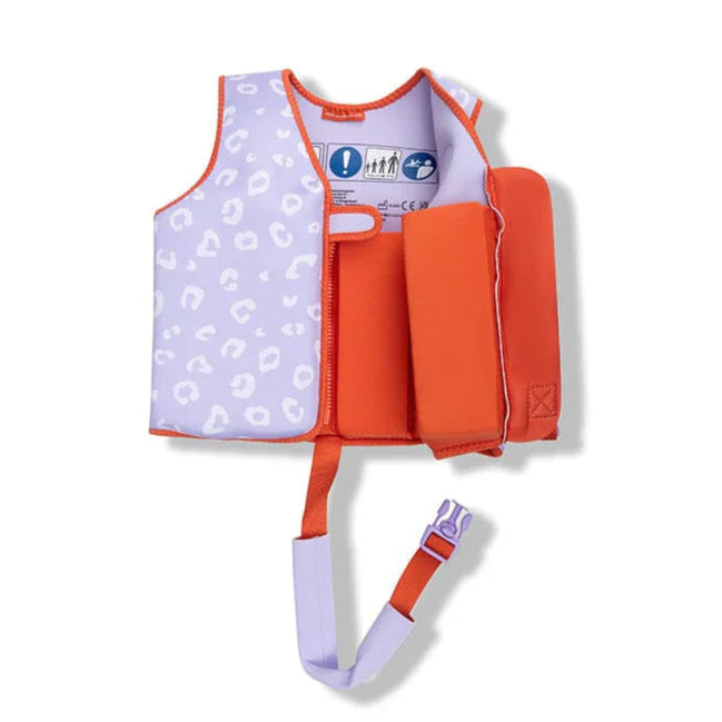 Swim Essentials Kids Swimming Vest | Lilac Leopard available at Bear & Moo