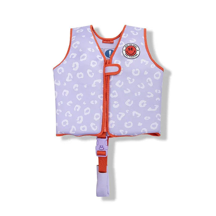 Swim Essentials Kids Swimming Vest | Lilac Leopard available at Bear & Moo