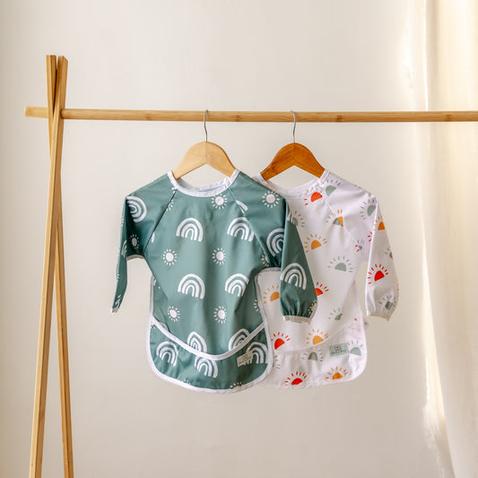 Bear & Moo Sleeved Bib | Happy Days