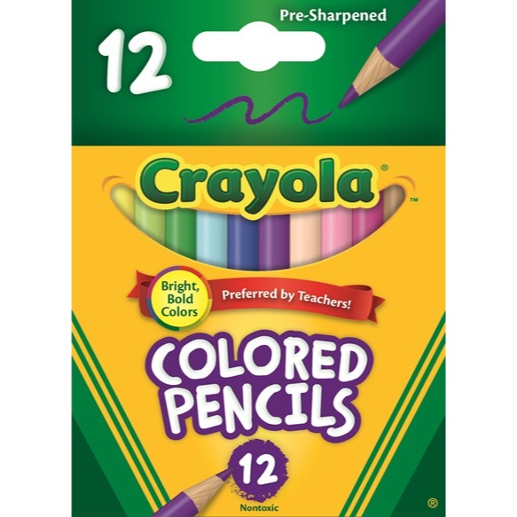 Crayola Coloured Pencils Half-Size 12 Pack available at Bear & Moo