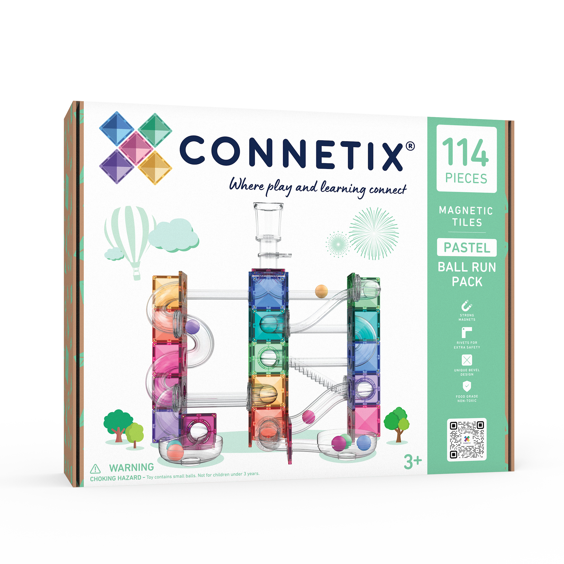 CONNETIX 114 Piece Pastel Ball Run Pack box