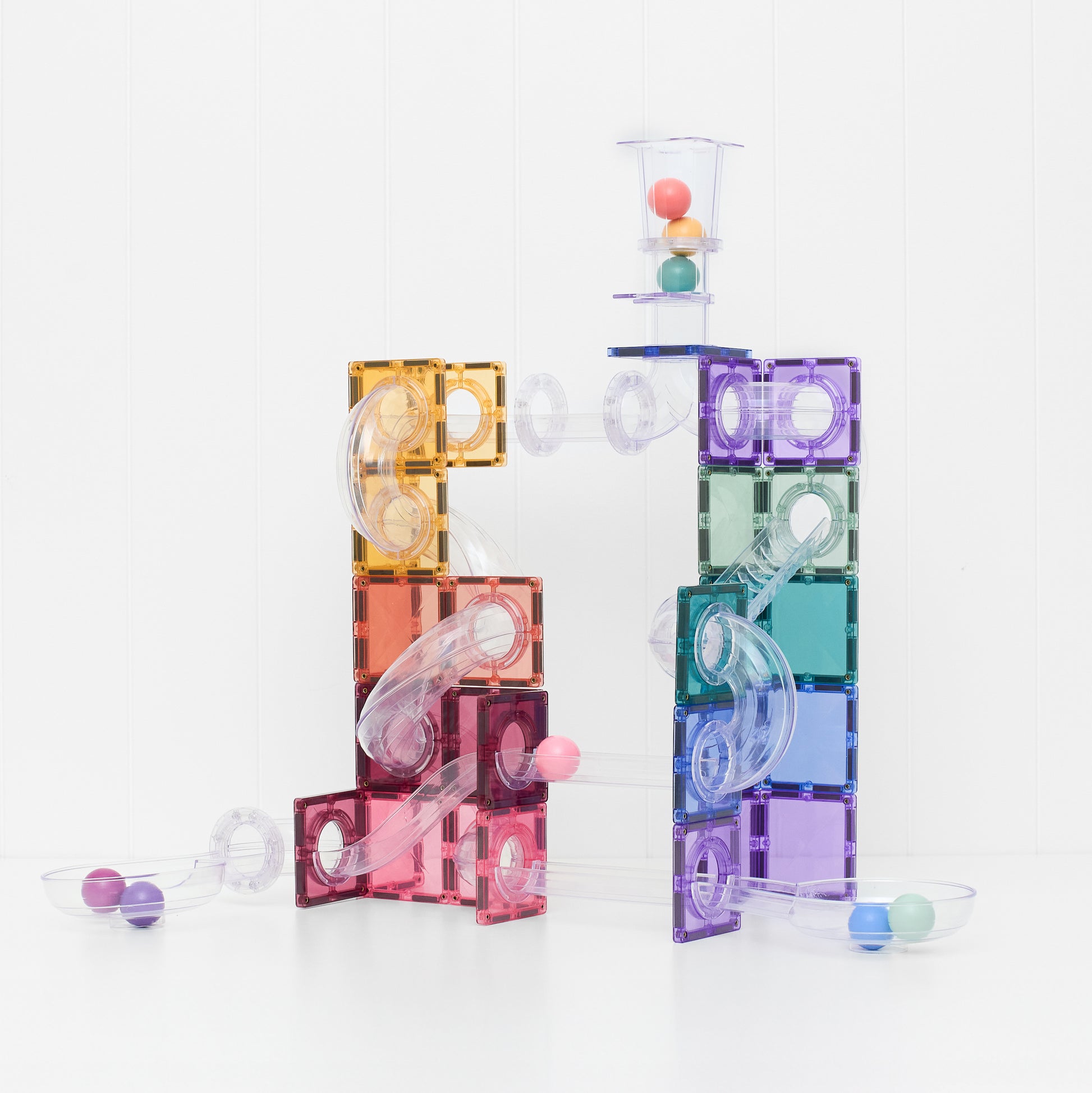 CONNETIX 114 Piece Pastel Ball Run Pack in play