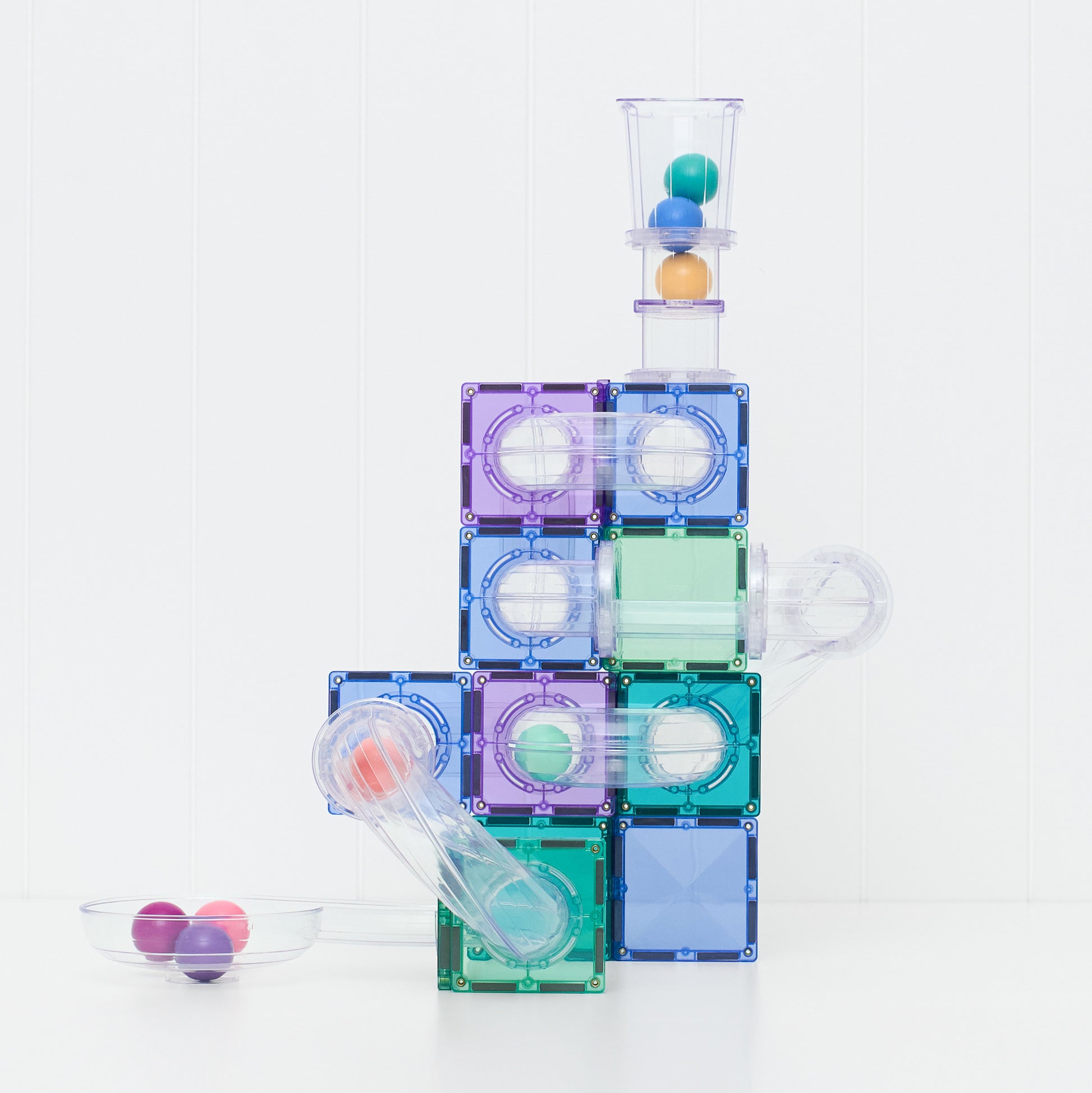 CONNETIX 114 Piece Pastel Ball Run Pack close up