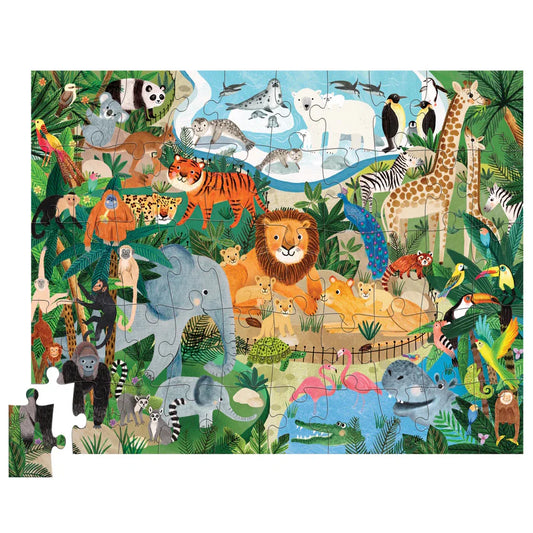 At the Zoo | 50 Piece Flat House Puzzle