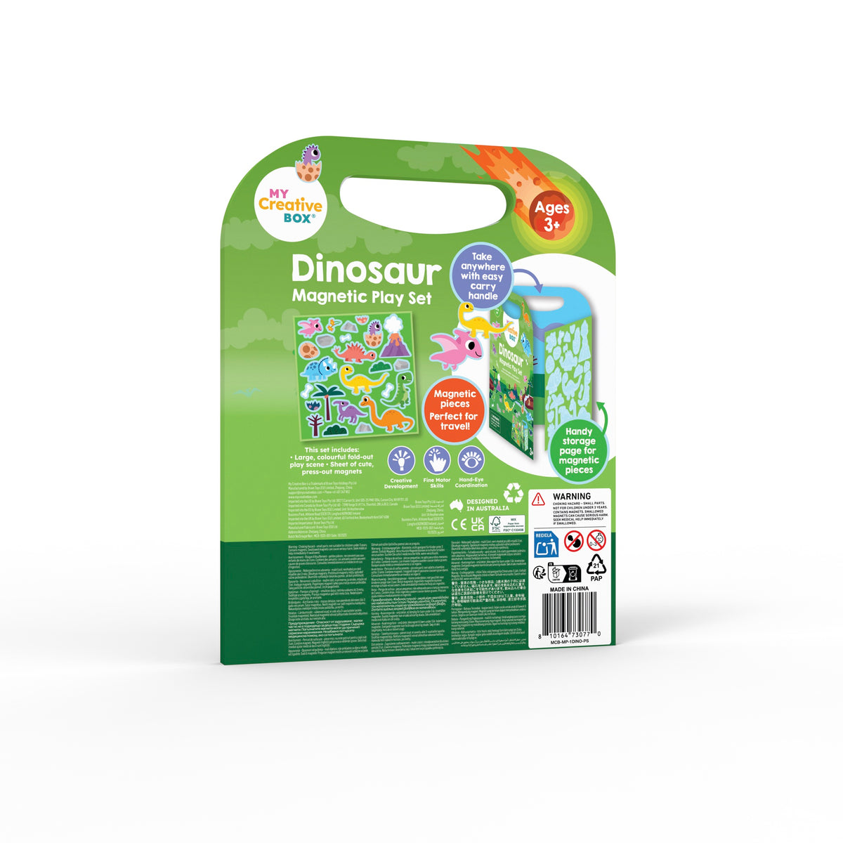 My Creative Box Dinosaur Magnetic Play Set, back of set