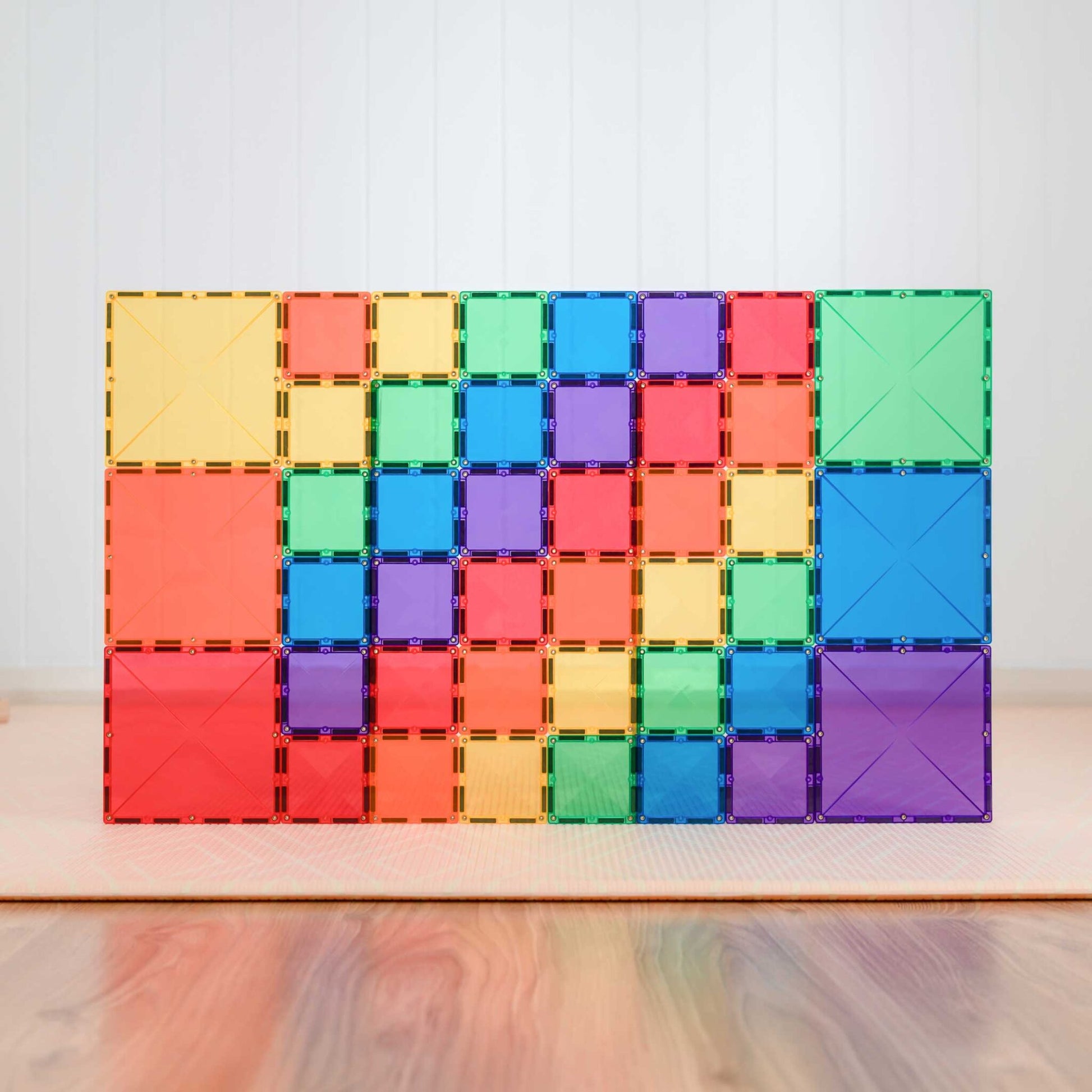 Connetix Tiles | 42 Piece Rainbow Square Pack available at Bear & Moo