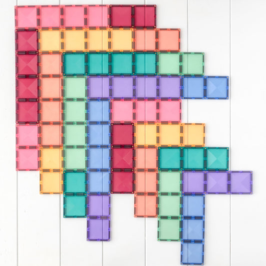 Connetix Tiles | 24 Piece Pastel Rectangle Pack available at Bear & Moo