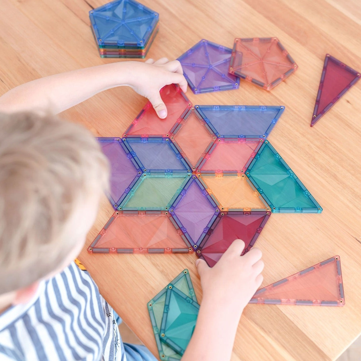 Connetix Tiles | 48 Piece Pastel Shape Expansion Pack available at Bear & Moo