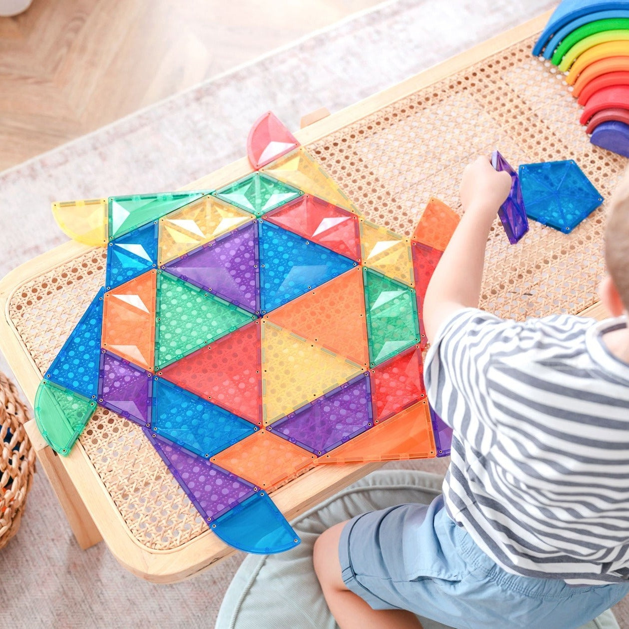 Connetix Tiles | 36 Piece Rainbow Shape Expansion Pack available at Bear & Moo