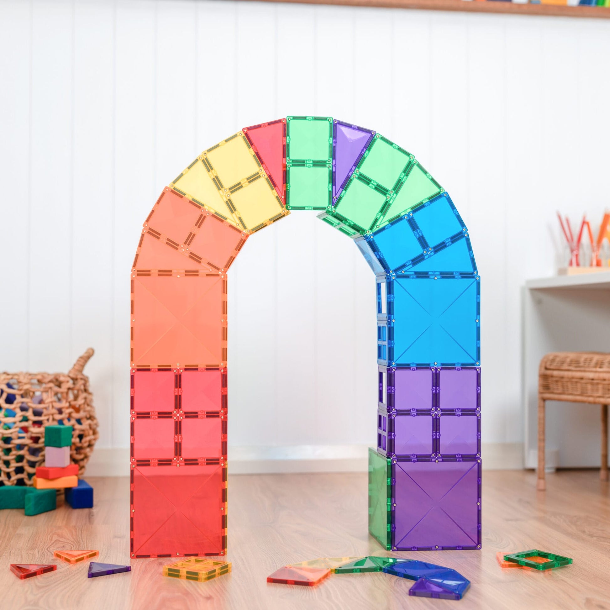 Connetix Tiles | 60 Piece Rainbow Starter Pack available at Bear & Moo