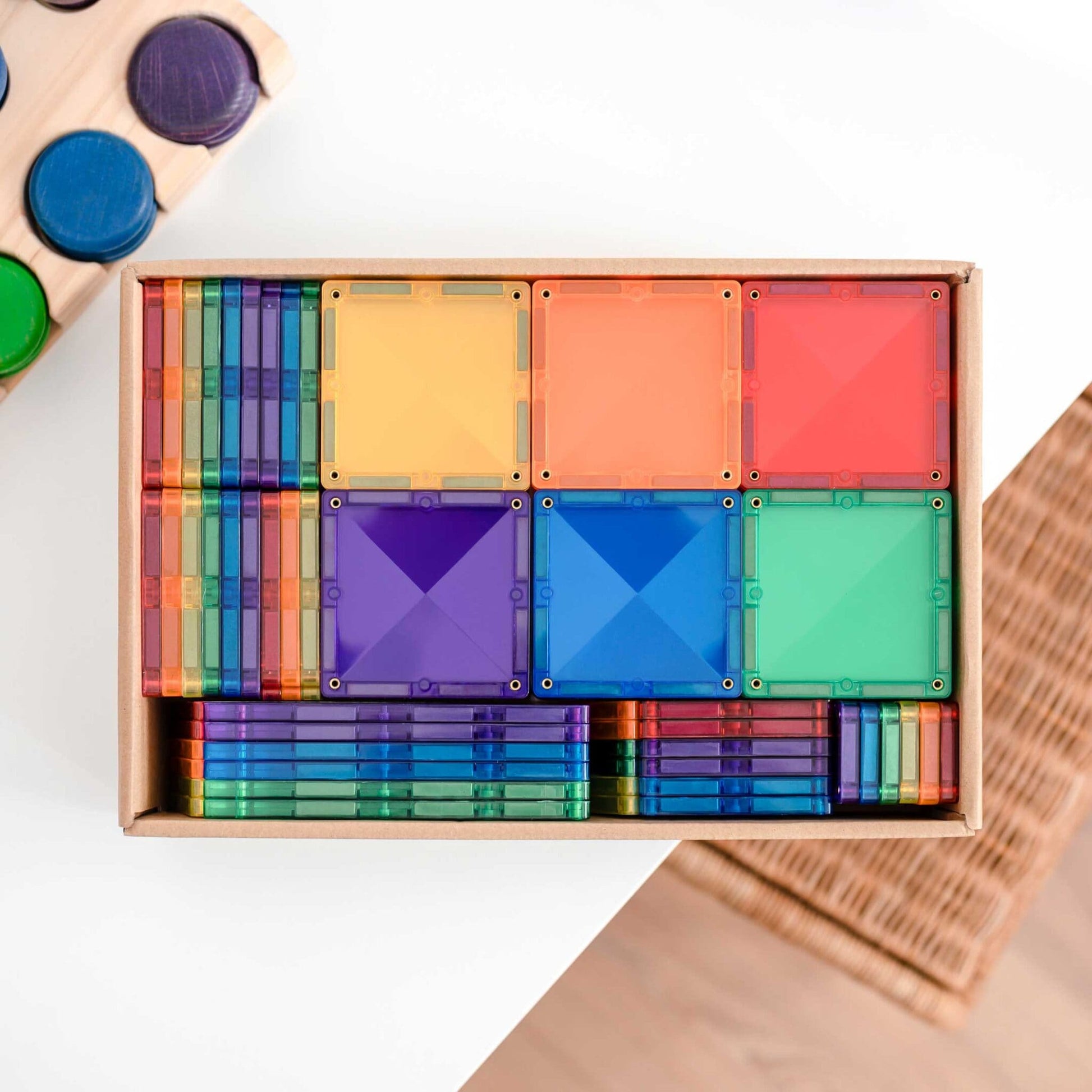 Connetix Tiles | 102 Piece Rainbow Creative Pack available at Bear & Moo